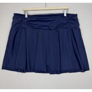 Septangle High Waist Skirted Swim Bottoms Women's Size 22W Navy Blue NWT